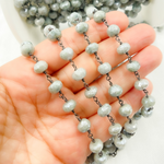 Load image into Gallery viewer, Coated Quartz Round Shape Oxidized Wire Chain. CQU4