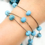 Load image into Gallery viewer, Turquoise Oxidized Connected Wire Chain. TRQ43
