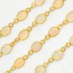 Load image into Gallery viewer, Ethiopian Opal Oval Shape Bezel Gold Plated Wire Chain. ETH11
