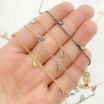 Load image into Gallery viewer, Multi Color Cubic Zirconia Pear Shape Dangle Chain. CZ41