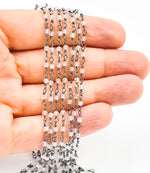 Load image into Gallery viewer, Coated White Topaz Wire Wrap Chain. TOP3