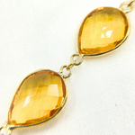 Load image into Gallery viewer, Hydro Quartz Pear Shape Bezel Gold Plated 925 Sterling Silver Wire Chain. HQ4
