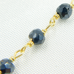 Load image into Gallery viewer, Coated Black Spinel Wire Chain. CBS14
