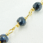 Load image into Gallery viewer, Coated Black Spinel Wire Chain. CBS14