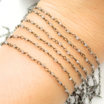 Load image into Gallery viewer, Coated Grey Moonstone Oxidized Wire Chain