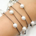 Load image into Gallery viewer, Freshwater Pearl Oxidized Connected Wire Chain. PRL54