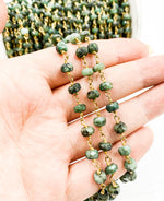 Load image into Gallery viewer, Emerald Gold Plated Wire Chain. EME5
