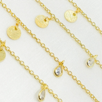 Load image into Gallery viewer, CZ49. CZ Pear Shape & Disc Alternate Dangle Wire Chain
