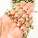 Load image into Gallery viewer, Coated Cats Eye Oxidized 925 Sterling Silver Wire Chain. CAT11