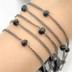 Load image into Gallery viewer, Black Spinel Double Oxidized Connected Wire Chain. BSP30