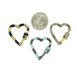 Load image into Gallery viewer, Pave Diamond &amp; Sterling Silver Heart Screw Lock.  DC89
