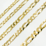 Load image into Gallery viewer, Gold Plated 925 Sterling Silver Flat Figaro Chain. Y85GP
