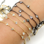 Load image into Gallery viewer, Cubic Zirconia Heart Shape Dangle & Connected Wire Chain. CZ36