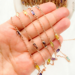 Load image into Gallery viewer, Multi Color Cubic Zirconia Rectangular Shape Connected Chain. CZ46