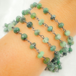 Load image into Gallery viewer, Emerald Oxidized Wire Chains