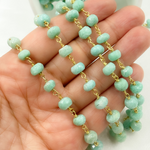Load image into Gallery viewer, Amazonite Gold Plated Wire Chain. AMZ14
