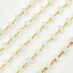 Load image into Gallery viewer, White Rainbow Moonstone Gold Plated Wire Chain. MS55