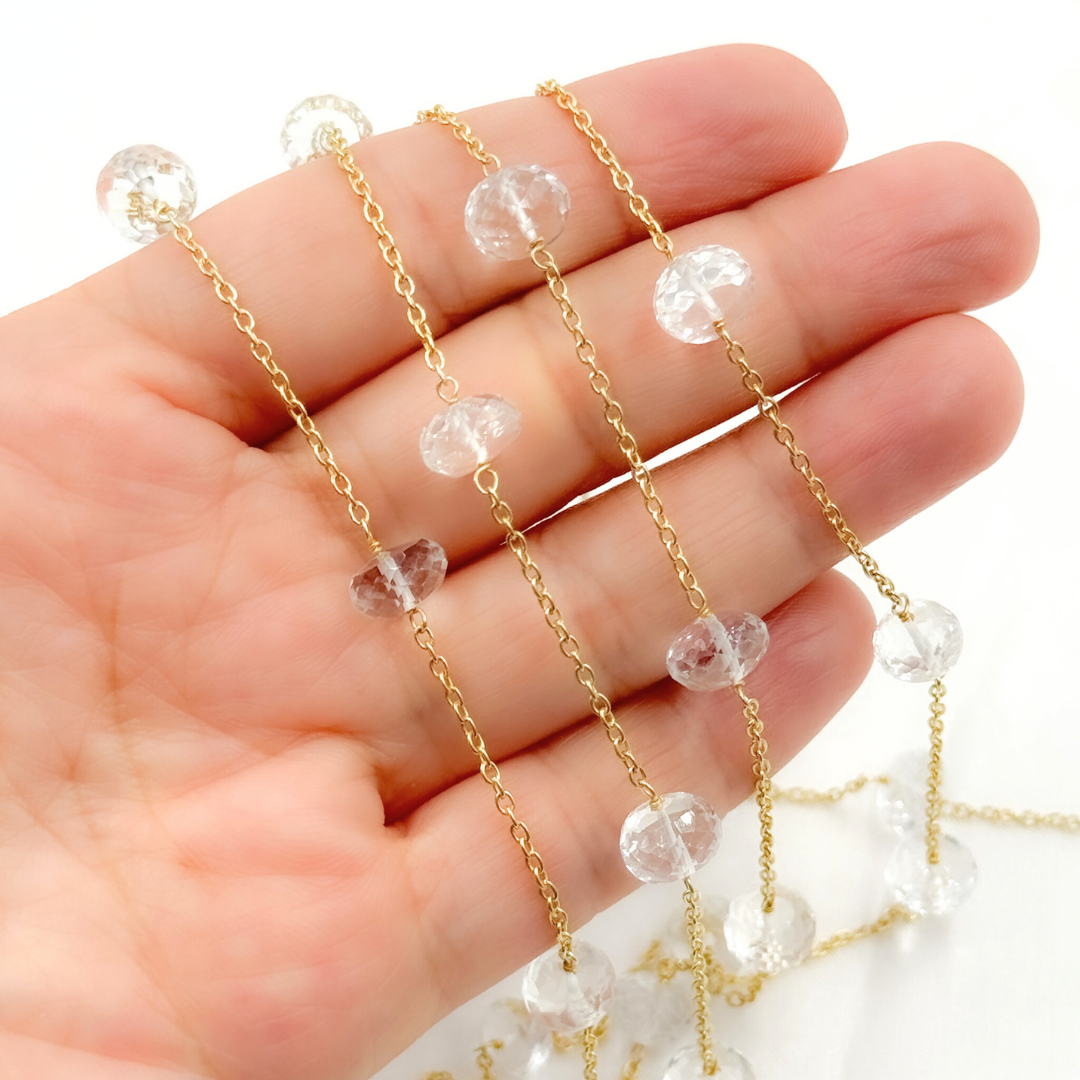 Crystal Gold Plated Wire Chain. CR37