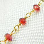 Load image into Gallery viewer, GAR3. Garnet Wire Wrap Chain made with Gold Plated 925 Sterling Silver.