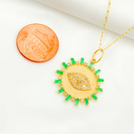 Load image into Gallery viewer, 14K Solid Gold Diamond Evil Eye Charm with Gemstones. GDP635