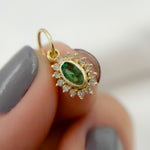 Load image into Gallery viewer, GDP644. 14k Solid Gold Diamond and Gemstone Oval Charm