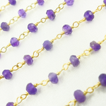 Load image into Gallery viewer, Amethyst Gold Plated 925 Sterling Silver Wire Chain. AME9
