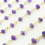 Load image into Gallery viewer, AME9. Amethyst Gold Plated Sterling Silver Wire Chain