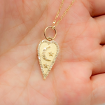 Load image into Gallery viewer, 14K Solid Gold Diamond Heart Charm with Moon and Stars. GDP518