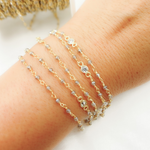 Load image into Gallery viewer, Coated Gray Moonstone & C.Z Wire Chain. CMS59