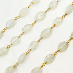 Load image into Gallery viewer, Moonstone Oval Shape Gold Plated Wire Chain. MS56