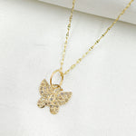 Load image into Gallery viewer, 14k Solid Gold Diamonds Butterfly Charm. GDP481