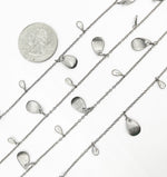 Load image into Gallery viewer, CZ48. CZ Pear Shape & Pear Curved Shape Alternate Dangle Wire Chain