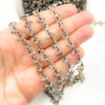 Load image into Gallery viewer, Multi Moonstone Cluster Dangle Oxidized Wire Chain. MMS21