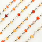 Load image into Gallery viewer, Fire Opal Oxidized Gold Plated Wire Chain. FOP3