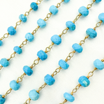 Load image into Gallery viewer, Turquoise Gold Plated Wire Chain. TRQ38