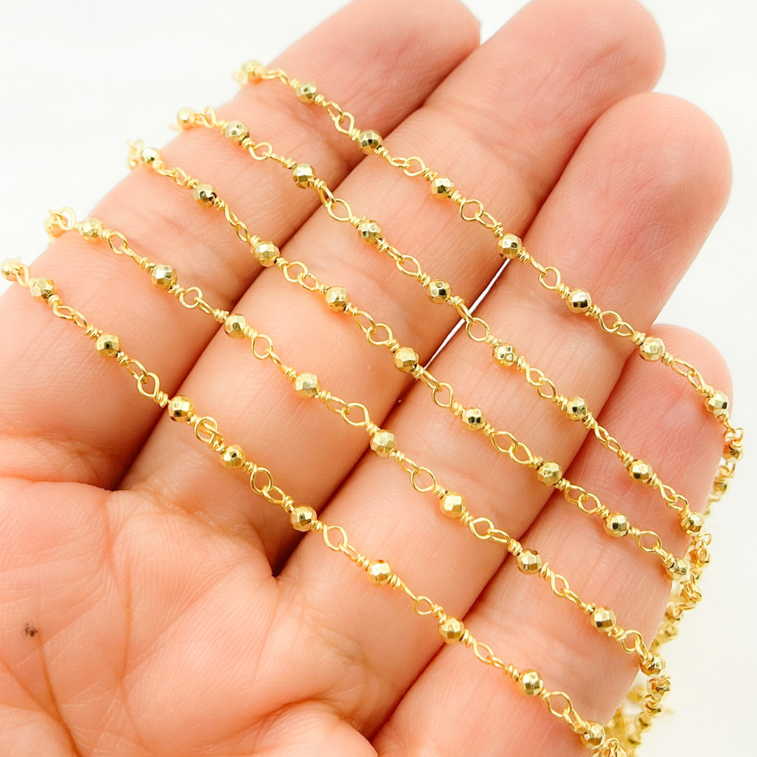 Gold Pyrite Gold Plated Wire Chain. GPR5