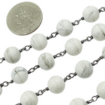 Load image into Gallery viewer, Howlite Gemstone Round Shape Chain. HO3
