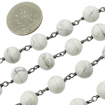 Load image into Gallery viewer, Howlite Gemstone Round Shape Chain. HO3