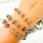 Load image into Gallery viewer, Black Rutile Round Shape Smooth Wire Chain. BRU8