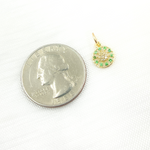 Load image into Gallery viewer, 14K Solid Gold Diamond Circle Charm. GDP471