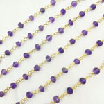 Load image into Gallery viewer, AME9. Amethyst Gold Plated Sterling Silver Wire Chain