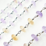 Load image into Gallery viewer, Ametrine Oxidized 925 Sterling Silver Wire Chain. AME22