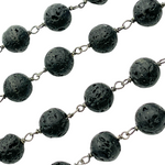 Load image into Gallery viewer, Lava Gemstone Round Shape Wire Chain. LA1
