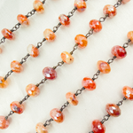 Load image into Gallery viewer, Coated Carnelian Oxidized Chain.