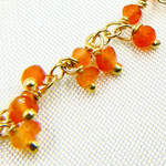 Load image into Gallery viewer, Carnelian Cluster Dangle Gold Plated Wire Chain. CAR8