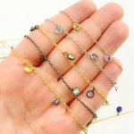 Load image into Gallery viewer, Multi Color Cubic Zirconia 4mm Round Shape Dangle Chain. CZ43