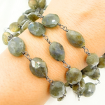 Load image into Gallery viewer, Labradorite Oval Shape Oxidized Wire Chain. LAB91