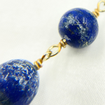 Load image into Gallery viewer, Lapis Lazuli Round Gold Plated Wire Chain. LAP8
