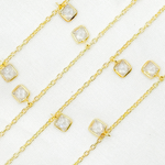 Load image into Gallery viewer, Cubic Zirconia Square 4mm Shape Dangle Chain.