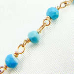 Load image into Gallery viewer, Turquoise Rose Gold Plated Wire Chain. TRQ34